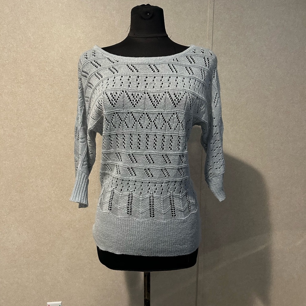 Studio Y Silver Metallic Sweater L